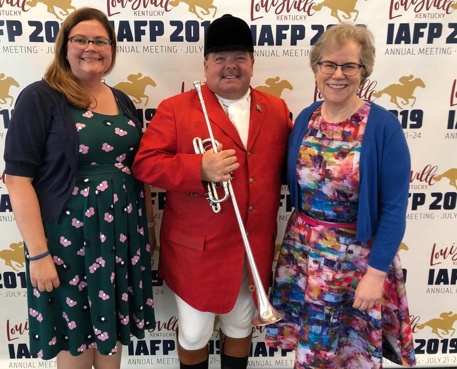 Dr. Danyluk and Dr. Harris with the official bugler for the Kentucky Derby, Steve Buttleman.