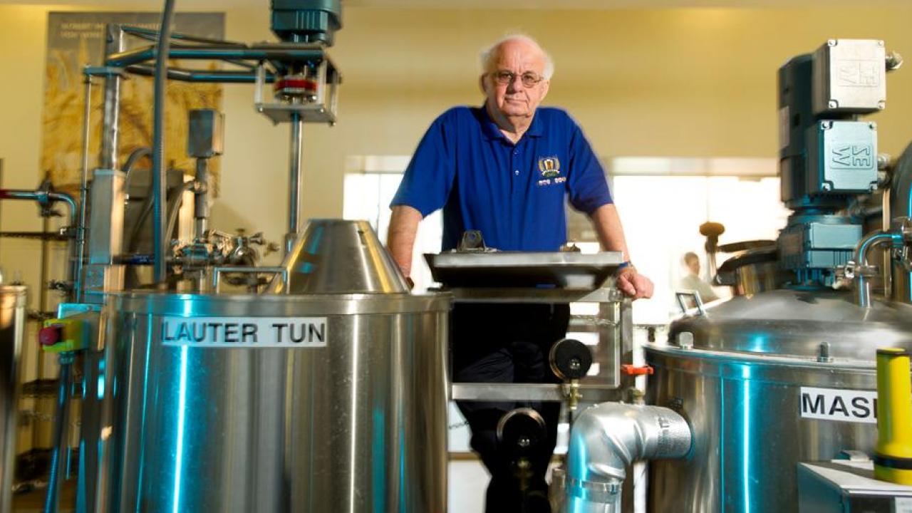 Dr. Bamforth in the brewery