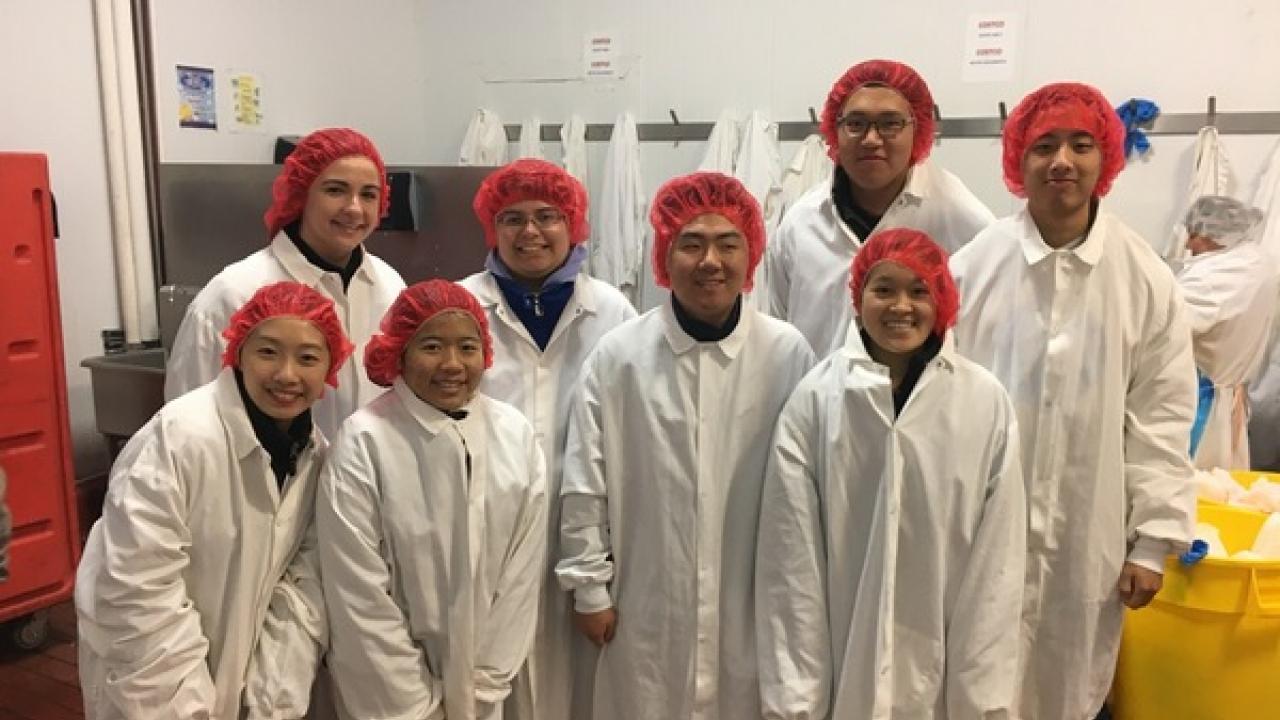 Students suited up for a tour of the facilities