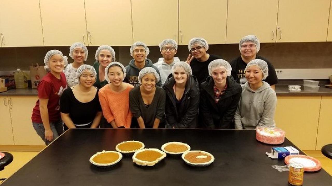 students and pie