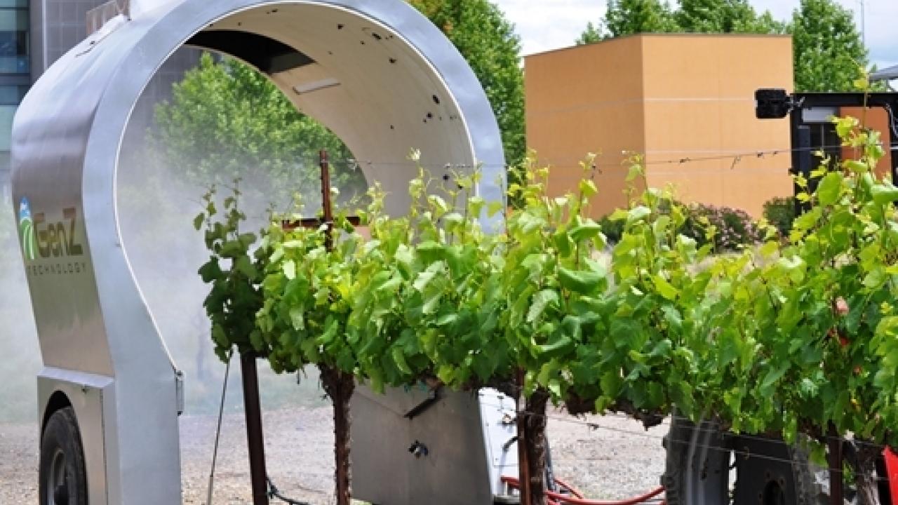 A precision vine spraying machine