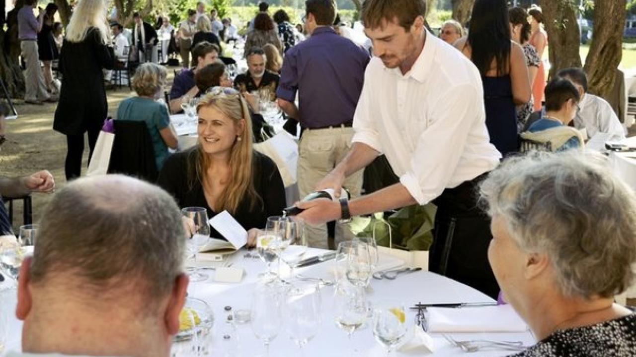Guests at this year's Winkler Dinner on Saturday, May 16, will enjoy a five-course dinner prepared by individual chefs, with each course paired with donated wines. The venue is the olive grove at the Robert Mondavi Institute for Wine & Food Science at UC