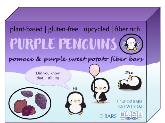 Box illustration - Purple Penguins product