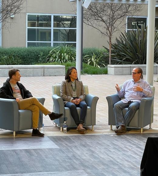 Ron Silberstein, Dr. Missy Begay and Professor Glen Fox during their chat in the Savor: The Terroir of Beer event