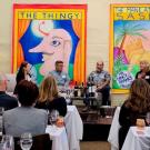 The art of Sam Gittings, on display at the Robert Mondavi Winery, formed the backdrop for the annual meeting of the Oakville Winegrowers.