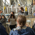Image of Chancellor visiting brewery