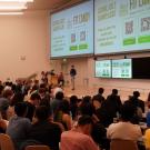 Fit Candy presents their pitch at PLASMA Demo Day on May 3, 2024. (Miles Barry/UC Davis)