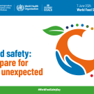 abstract graphic image with text for World Food Safety Day, June 7, 2024