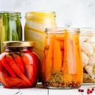 pickled vegetables in jars 