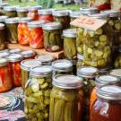 Canning jars full of vegetables image 